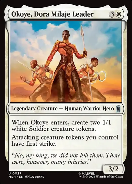 Okoye, Dora Milaje Leader, Magic card MSH 27 — Marvel Super Heroes set