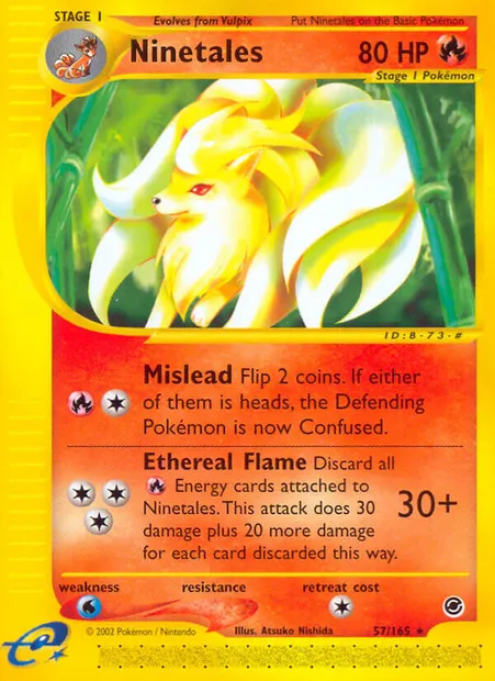 Ninetales, Pokémon card EX 57 — Expedition Base Set set
