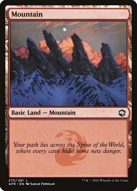 Mountain, Magic card AFR 275 — Adventures in the Forgotten Realms set