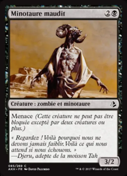 Minotaure maudit, carte Magic AKH 85 — extension Amonkhet