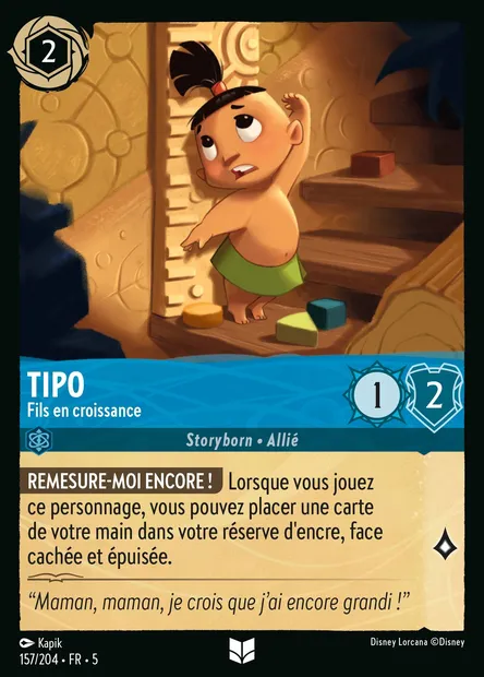 Tipo - Fils en croissance, carte Disney Lorcana CH5-157 — extension Ciel Scintillant