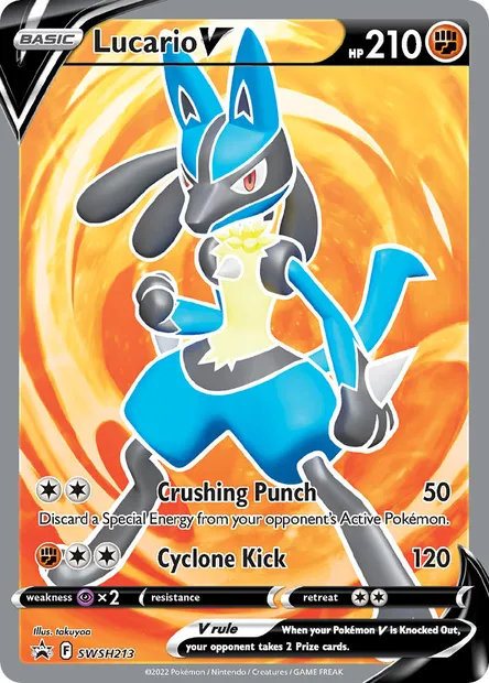 Lucario V, Pokémon card SWSH 213 — SWSH Black Star Promos set