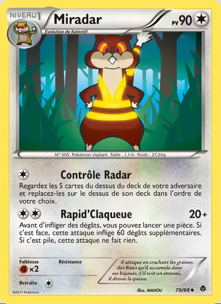 Miradar, carte Pokémon EPO 79 — extension Pouvoirs Émergents