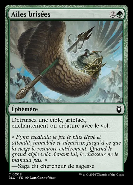 Ailes brisées, carte Magic BLC 208 — extension Bloomburrow Commander