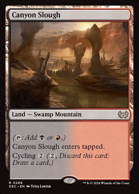 Canyon Slough, Magic card DSC 266 — Duskmourn: House of Horror Commander set
