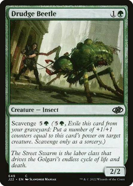 Drudge Beetle, Magic card J22 649 — Jumpstart 2022 set