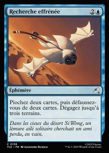 Recherche effrénée, carte Magic TLE 159 — extension Avatar: The Last Airbender Eternal