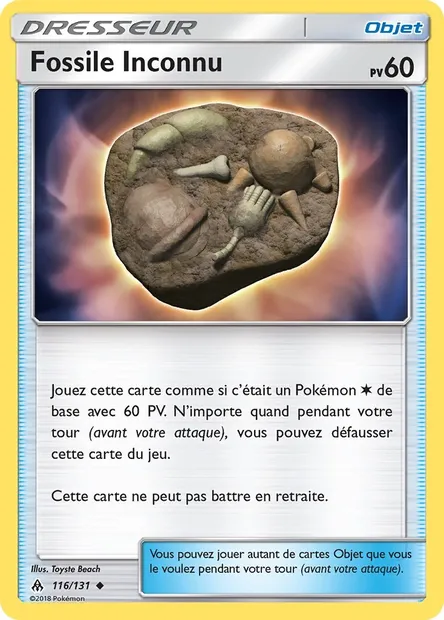 Fossile Inconnu, carte Pokémon FLI 116 — extension Lumière Interdite