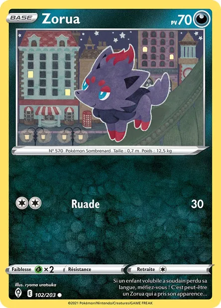 Zorua, carte Pokémon EVS 102 — extension Évolution Céleste