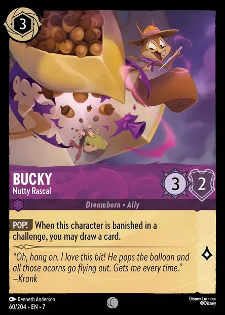 Bucky - Nutty Rascal, Disney Lorcana card CH7-060 — Archazia's Island set