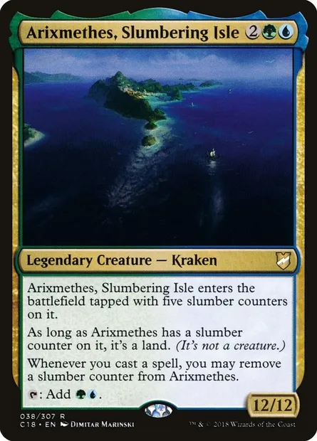 Arixmethes, Slumbering Isle, Magic card C18 38 — Commander 2018 set