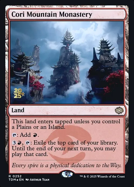 Cori Mountain Monastery, Magic card PTDM 252s — Tarkir: Dragonstorm Promos set