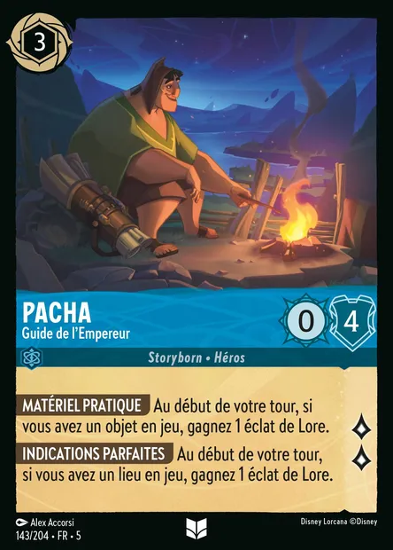 Pacha - Guide de l'Empereur, carte Disney Lorcana CH5-143 — extension Ciel Scintillant