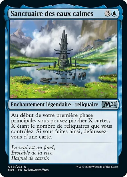 Sanctuaire des eaux calmes, carte Magic M21 68 — extension Core Set 2021