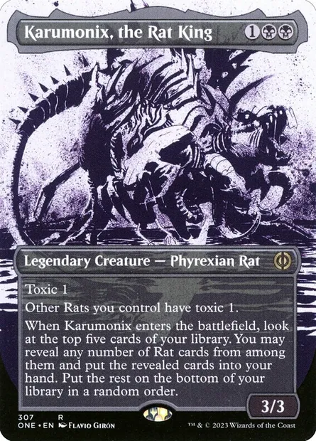 Karumonix, the Rat King, Magic card ONE 307 — Phyrexia: All Will Be One set