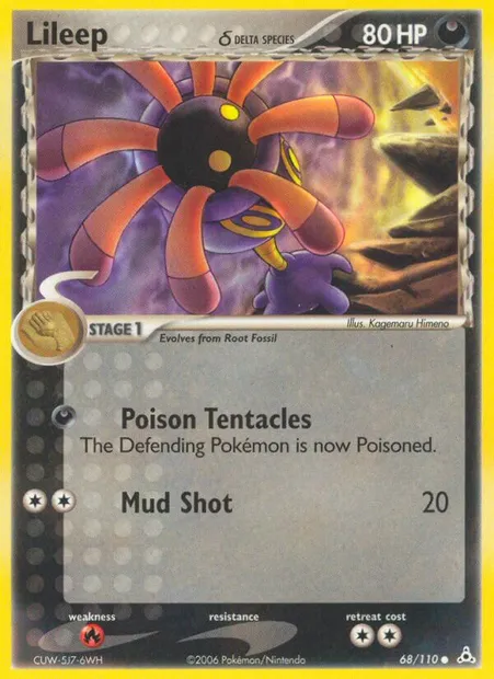 Lileep δ, Pokémon card HP 68 — Holon Phantoms set