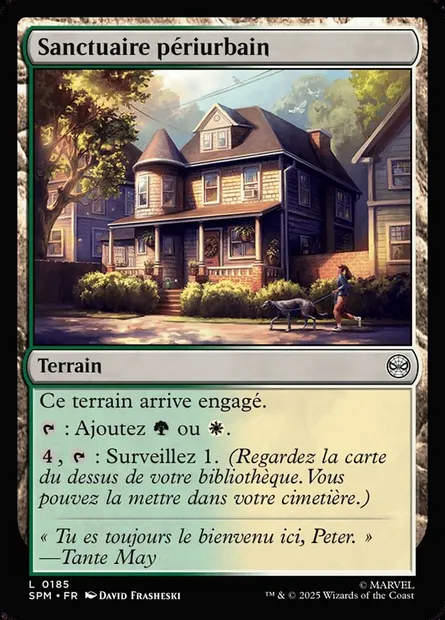 Sanctuaire périurbain, carte Magic SPM 185 — extension Marvel's Spider-Man