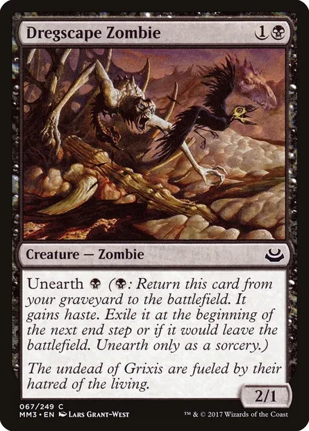 Dregscape Zombie, Magic card MM3 67 — Modern Masters 2017 set