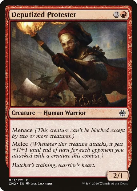 Deputized Protester, carte Magic CN2 51 — extension Conspiracy: Take the Crown