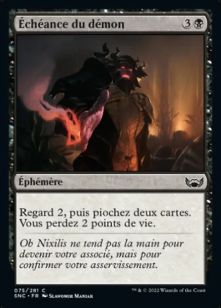 Échéance du démon, carte Magic SNC 75 — extension Les rues de la Nouvelle-Capenna