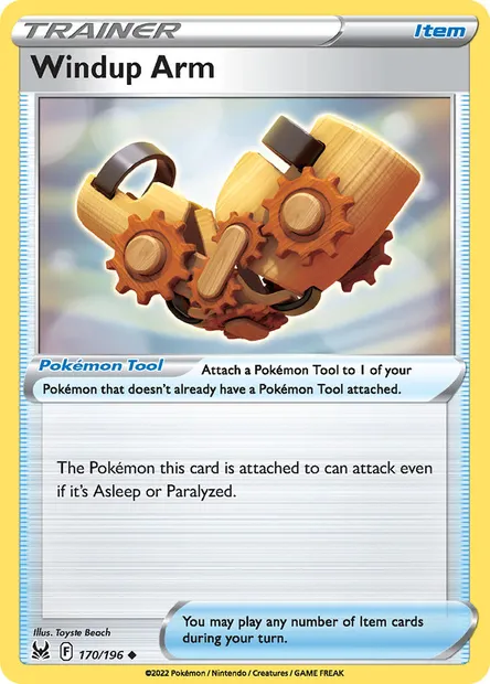 Windup Arm, Pokémon card LOR 170 — Lost Origin set