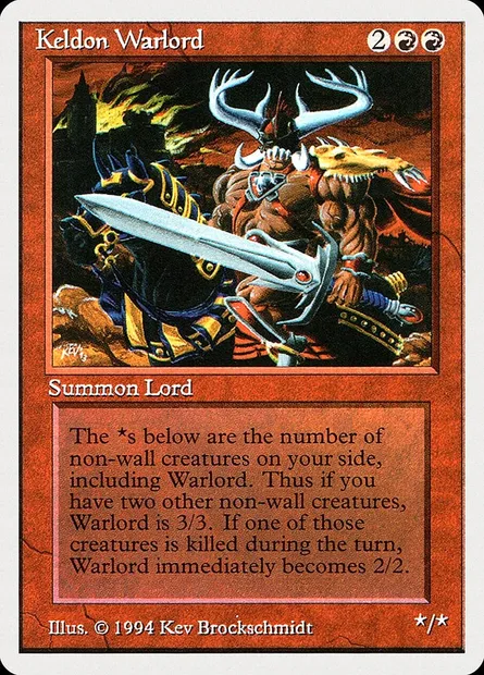 Keldon Warlord, Magic card SUM 160 — Summer Magic / Edgar set