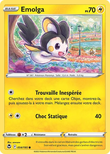 Emolga, carte Pokémon SIT 054 — extension Tempête Argentée