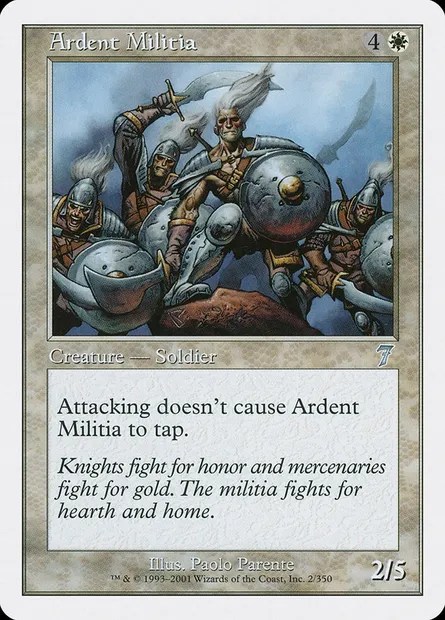 Ardent Militia, Magic card 7ED 2 — Seventh Edition set