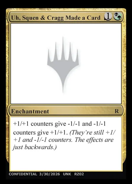 Uh, Squen & Cragg Made a Card, Magic card UNK RZ02h — Unknown Event set