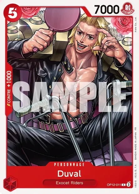 Duval, carte One Piece OP12-011 — extension L'HÉRITAGE DU MAÎTRE