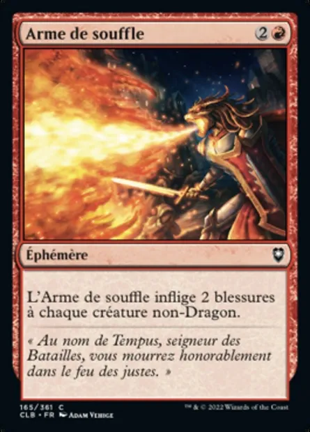Arme de souffle, carte Magic CLB 165 — extension Commander Légendes : la bataille de la Porte de Baldur