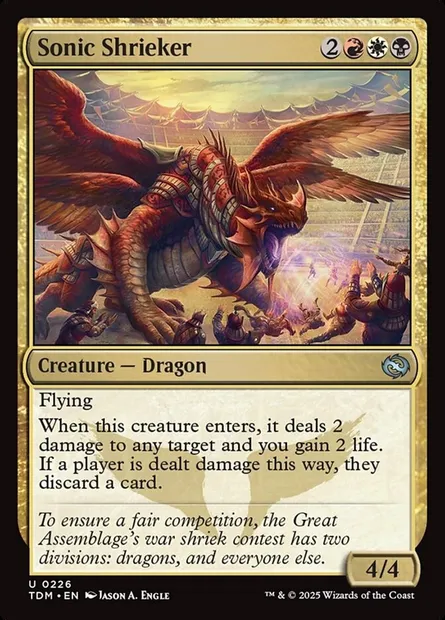 Sonic Shrieker, Magic card TDM 226 — Tarkir: Dragonstorm set