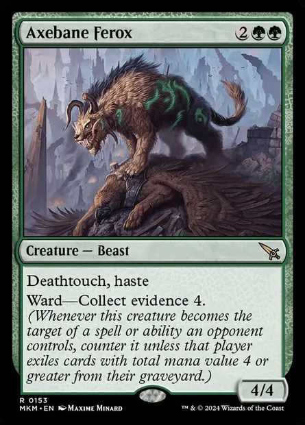 Axebane Ferox, Magic card MKM 153 — Murders at Karlov Manor set
