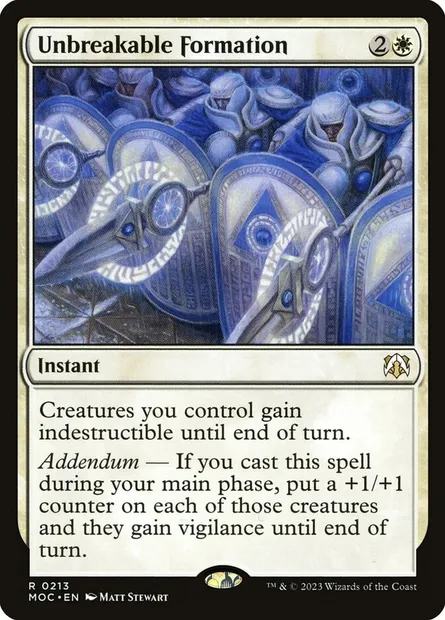 Unbreakable Formation, Magic card MOC 213 — March of the Machine Commander set
