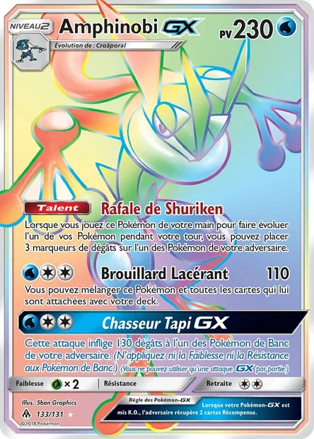 Amphinobi GX, carte Pokémon FLI 133 — extension Lumière Interdite