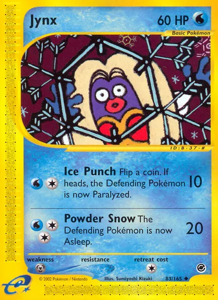 Jynx, Pokémon card EX 83 — Expedition Base Set set