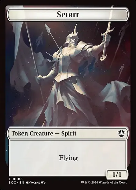 Spirit, carte Magic TSOC 6 — extension Secrets of Strixhaven Commander Tokens