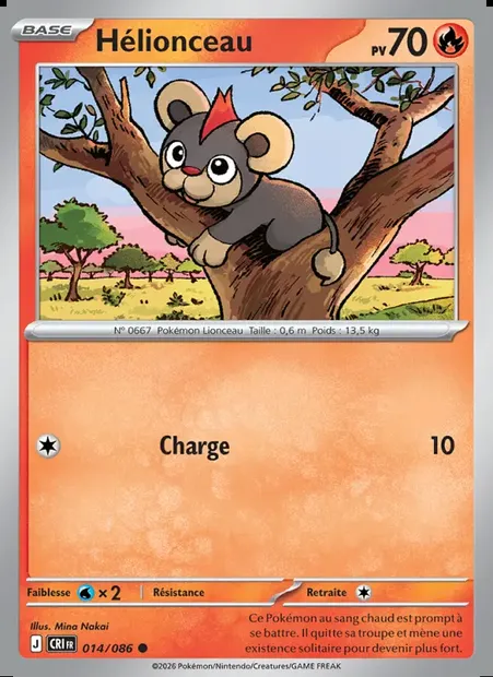 Hélionceau, carte Pokémon CRI 014 — extension Chaos Ascendant