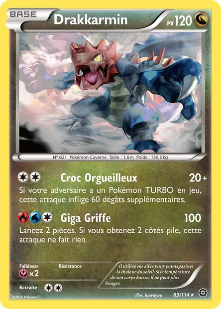 Drakkarmin, carte Pokémon STS 83 — extension Offensive Vapeur