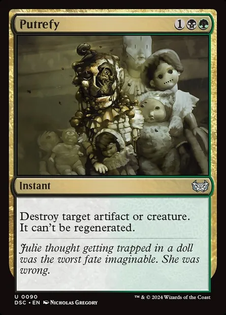 Putrefy, Magic card DSC 90 — Duskmourn: House of Horror Commander set