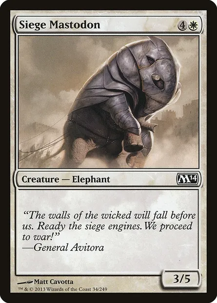 Siege Mastodon, Magic card M14 34 — Magic 2014 set