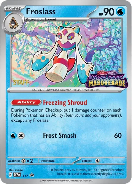 Froslass, Pokémon card PRE 117s — Prerelease Promos set