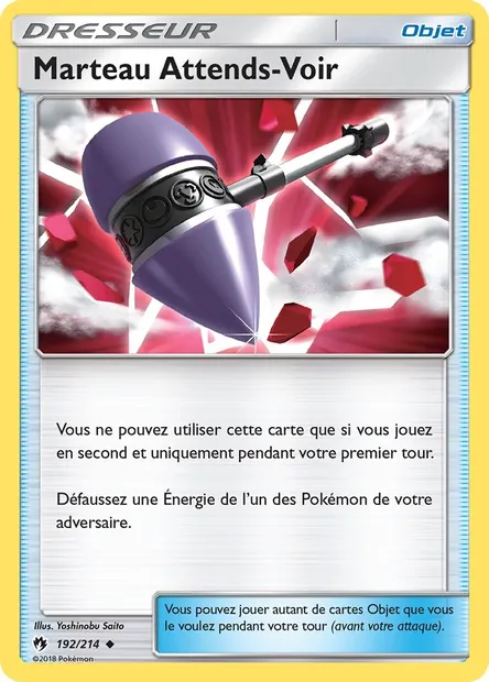 Marteau Attends Voir, carte Pokémon LOT 192 — extension Tonnerre Perdu