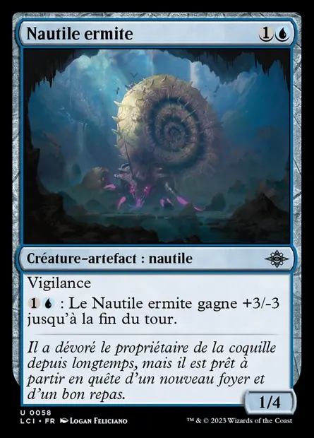 Nautile ermite, carte Magic LCI 58 — extension The Lost Caverns of Ixalan
