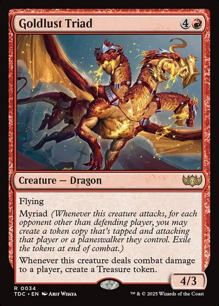 Goldlust Triad, Magic card TDC 34 — Tarkir: Dragonstorm Commander set