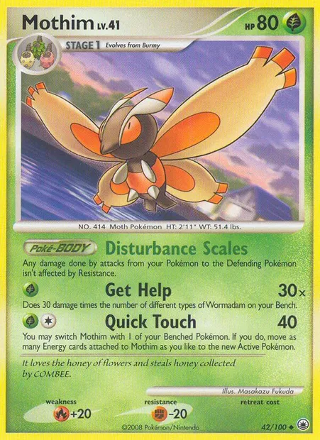 Mothim, Pokémon card MD 42 — Majestic Dawn set