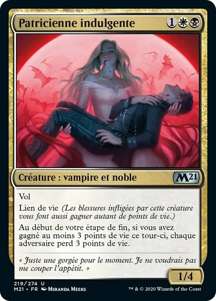 Patricienne indulgente, carte Magic M21 219 — extension Core Set 2021
