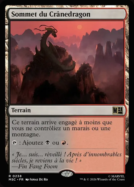 Sommet du Crânedragon, carte Magic MSC 238 — extension Marvel Super Heroes Commander
