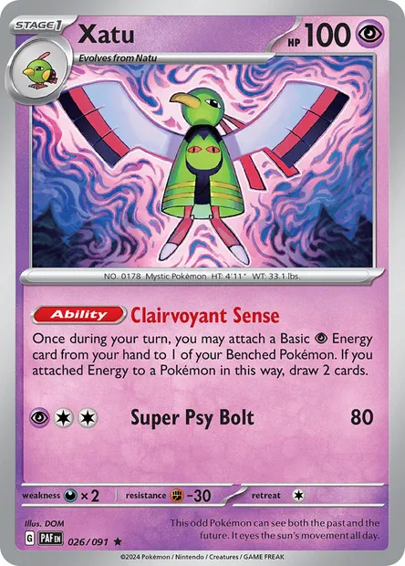 Xatu, Pokémon card PAF 026 — Paldean Fates set