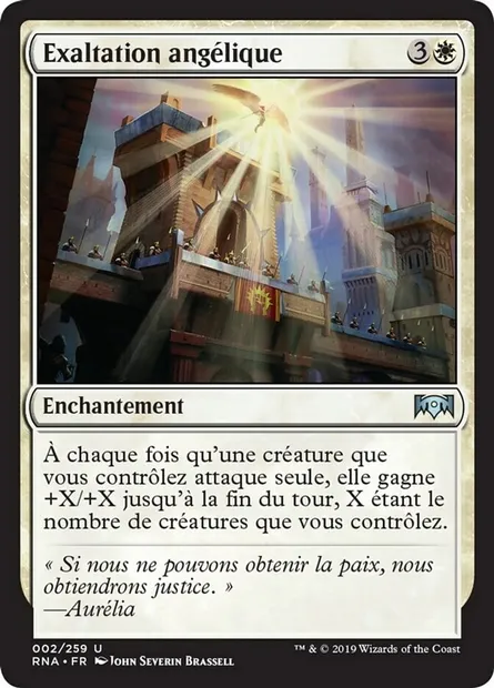 Exaltation angélique, carte Magic RNA 2 — extension L'allégeance de Ravnica